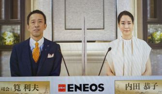 筧さん　ＥＮＥＯＳカラーのネクタイ！お似合いです☆！！